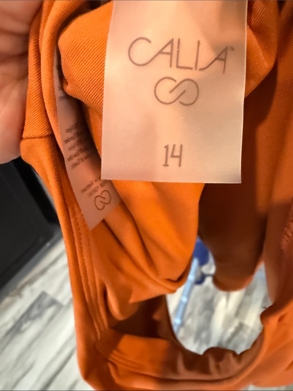 CALIA by Carrie Underwood Rust Orange One-Shoulder swimsuit. S 14 - Picture 2 of 5